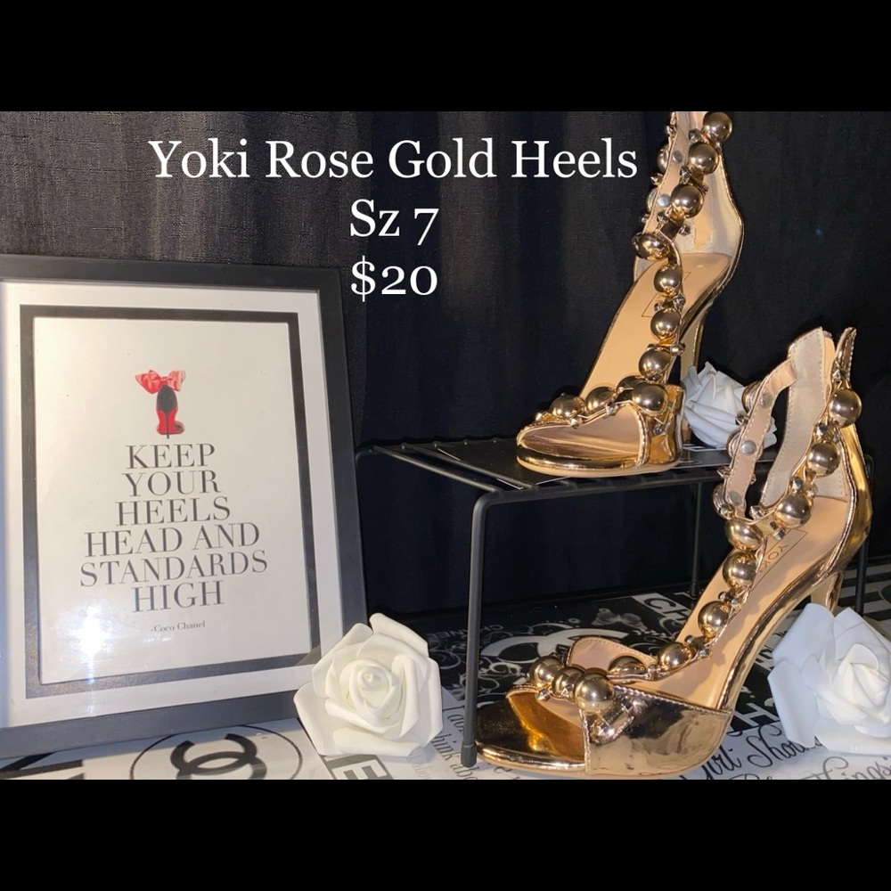 Yoki Tose Gold Heels